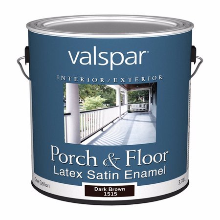 VALSPAR Porch and Floor Paint, Satin, Brown, 1 gal 027.0001515.007